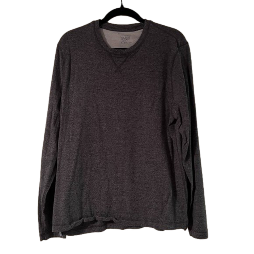Ocean + Coast Brand Size Large Fisherman Sweater Gray Style Pullover Crew Neck